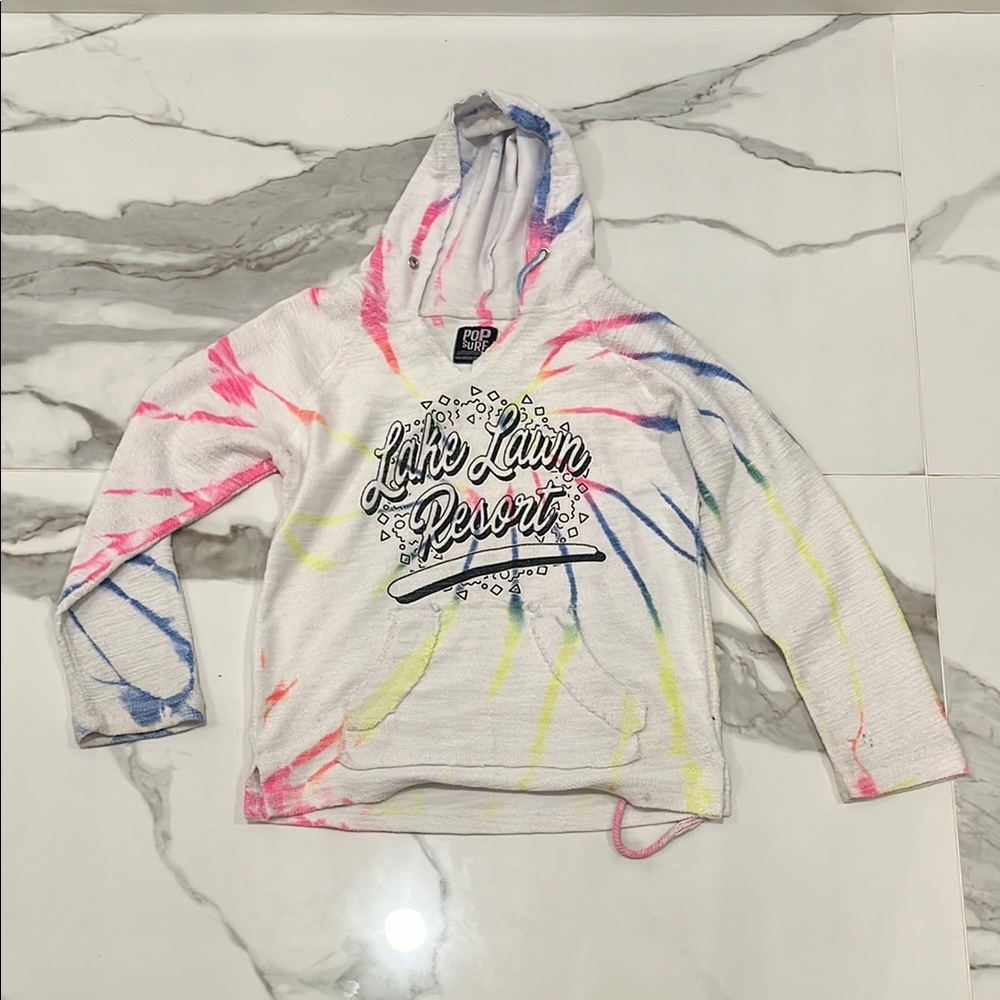 POPSUGAR Pink and White Artistic Hoodie